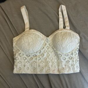 Chic Cream Lace Crop Top